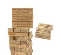 AMSLSIU Wooden Building Blocks With Fun Questions Foster Imagination And Creativity Ice Breaker Game Building Blocks Gifts