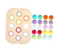 AMSLSIU Wooden Color Sorter Toy Provides Learning Opportunities Focused On Enhancing Childrens Motor Skills Through Interactive Play Wooden Color Sorter Board