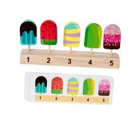 AMSLSIU Wooden Ice Cream Toys Set Pretend Play Setting Inspires Kids To Learn While Having Time And Kids Could Start Business Anytime Ice Cream Set Develops Social Skills Learning Toy, Style A