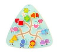 AMSLSIU Wooden Maze Game Math Toy Color Recognition Travel Toy for Toddler Stimulating and Entertaining, shape