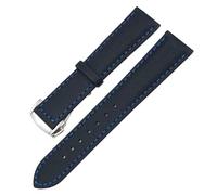 AMSOH 19mm 20mm High Density Nylon Watchband For Omega Planet Ocean Seamaster 300 Speedmaster Fabric Leather Canvas 21mm 22mm Watch Strap(Black blue Round,20mm)