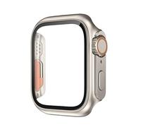 AMSOH Glass Case for Apple Watch 44mm 45mm 41mm 40mm 42mm 38mm Screen Protector Cover Change Ultra Bumper iWatch Series 8 7 SE 6 5 3 (Color : Titanium Gold, Size : 38mm)