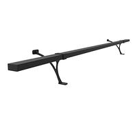 AMSOOM Bar Foot Rail Kit - Undercounter Mount Hardware Improve Comfort and Stability Heavy Duty Steel Combination Rail Bracket and Square Tubing for Indoor and Outdoor.(Black, 5 Feet)
