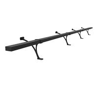 AMSOOM Foot Rail Kit - Undercounter Mount Hardware Improve Comfort and Stability Heavy Duty Steel Combination Rail Bracket and Square Tubing for Indoor and Outdoor.(Black, 7 Feet)