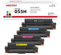 Amstech 055H Compatible Toner Cartridge for Canon 055H 055 High imageCLASS MF744Cdw MF741Cdw MF743Cdw MF745Cdw MF746Cx MF742Cdw LBP663Cdw LBP664Cx MF746Cdw MF740C LBP660C Black Cyan Yellow Magenta