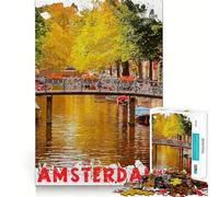Amsterdam 1000 Piece Adult Puzzles Mental Focus Game High Accuracy Cutting Craft Bonding Activity for Loved Ones (38x26cm)