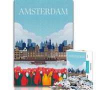 Amsterdam 1000 Piece Jigsaw Puzzle for Adults And Teenagers,Staycation Kill Time Every Piece Is Unique - Challenging Family Fun Game 38x26cm