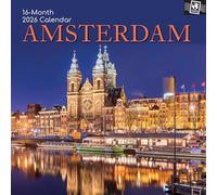 Amsterdam 16-Month Square Wall Calendar 2026, City Landmarks, Architecture