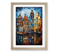 Amsterdam Abstract No.3 Framed Print | A2 Oak Framed Wall Art | Ready to Hang | Abstract Fantasy Picture | Living Room Bedroom Lounge Office