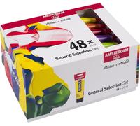 Amsterdam Standard Series Acrylic Paint Set for Beginners | Trial Set (48 x 20 ml Tubes) | Basic Color Selection