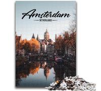 Amsterdam Adult Jigsaw Puzzles 1000 Pieces, Staycation Kill Time Birthday Present, Gifts, Wall Art for 14+ 1000pcs(50x75cm)