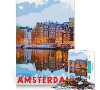 Amsterdam Adult Jigsaw1000 Pieces Cognitive Train Game Tight Interlock No Gaps Calming Mental Break Activity (38x52cm)
