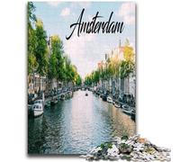 Amsterdam Adult Jigsaws 1000 Pieces Difficult, Challenging Difficult Deal As Gifts for The Whole Family 1000pcs(50x75cm)