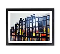 Amsterdam Architecture Framed Print | A4 Black Framed Wall Art | Ready to Hang | Modern Cityscape Picture | Living Room Bedroom Lounge Office