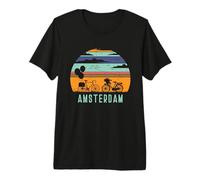 Amsterdam Bike Design Bicycle Souvenir City Retro Cycling Premium T-Shirt