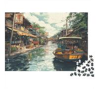 Amsterdam Canal 1,000 Piece Puzzle For Adults | Jigsaw Puzzle with Premium & Durable Pieces with Precise Interlocking Design for Stress Relief 1000pcs (75x50cm)