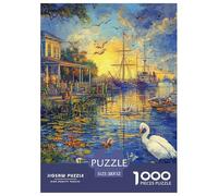 Amsterdam Canal 1000 Pieces Jigsaw Puzzles Age 12+ for Adults Natural Scenery Whimsical Challenge Perfect for Relaxation Home Decoration 52x38cm/1000pcs
