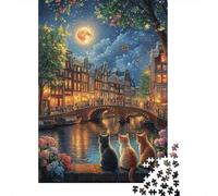 Amsterdam Canal 1000 Pieces Puzzles Challenging And Brainteasing Puzzle Jigsaw Puzzles Colourful Unique Home Decoration 1000pcs (75x50cm)