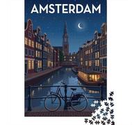 Amsterdam Canal at Night 1000 Piece Jigsaw, 70x50cm/1000pcs