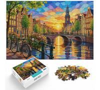 Amsterdam Canal Glow Adult Puzzle 1000pcs (70x50cm) Jigsaw | For longer puzzle sessions, this adult jigsaw puzzle with 1000 pieces can be enjoyed across several sessions.
