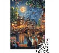 Amsterdam Canal Jigsaw for Adults 1000Pc Brainteasing Games Gift Giving Challenge 1000pcs (75x50cm)