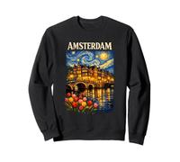Amsterdam Canal Van Gogh Starry Night Inspired Peaceful Sweatshirt