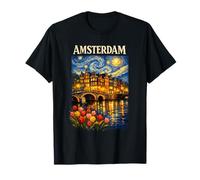 Amsterdam Canal Van Gogh Starry Night Inspired Peaceful T-Shirt