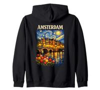 Amsterdam Canal Van Gogh Starry Night Inspired Peaceful Zip Hoodie