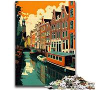 AMSTERDAM CANALS 1000 Piece Jigsaw Puzzle for Adults And Teenagers, Educational Stress Relief Toy for Is Ideal As A Gift for The Whole Family 1000pcs(50x75cm)