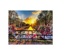 Amsterdam,Canals Flowers Bicybles，Jigsaw Puzzles 1000 Pieces for Adults, Classic Puzzle Kids Puzzle Challenging And Difficult Puzzles for Adults And Teens（75x50cm）-B93