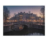 Amsterdam Canals Wooden Jigsaw Puzzles for Adults 35/70/120/200/300/5001000 Pieces - Art for Wall Decor - Durable Poplar Wood, Zero Dust, UV Vibrant Print - Family Group Activity & Unique Gift