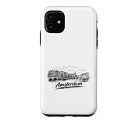 Amsterdam City Canal Bicycles Travel Sketch Art Case for iPhone 11
