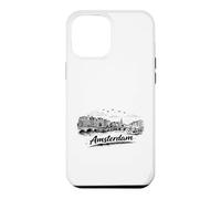 Amsterdam City Canal Bicycles Travel Sketch Art Case for iPhone 12 Pro Max