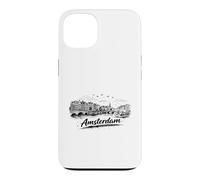 Amsterdam City Canal Bicycles Travel Sketch Art Case for iPhone 13