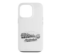 Amsterdam City Canal Bicycles Travel Sketch Art Case for iPhone 13 Pro