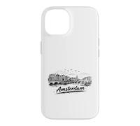 Amsterdam City Canal Bicycles Travel Sketch Art Case for iPhone 14