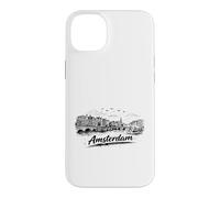 Amsterdam City Canal Bicycles Travel Sketch Art Case for iPhone 14 Plus