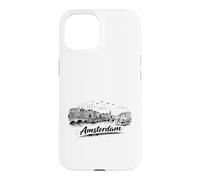 Amsterdam City Canal Bicycles Travel Sketch Art Case for iPhone 15