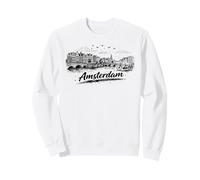 Amsterdam City Canal Bicycles Travel Sketch Art Sweatshirt