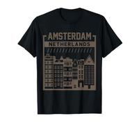 Amsterdam City Skyline Art Design for Travel Lovers T-Shirt