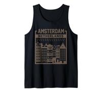 Amsterdam City Skyline Art Design for Travel Lovers Tank Top