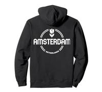 Amsterdam City Travel Vintage Circle Design Pullover Hoodie