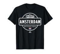 Amsterdam City Travel Vintage Circle Design T-Shirt