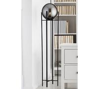 amsterdam floor lamp in black with 4 leg base and smoked glass
