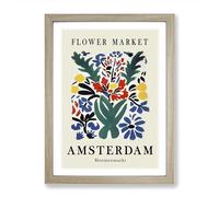 Amsterdam Flower Market Exhibition No.1 Framed Print | A2 Oak Framed Wall Art | Ready to Hang | Modern Floral Picture | Living Room Bedroom Lounge Office