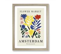 Amsterdam Flower Market Exhibition No.3 Framed Print | A2 Oak Framed Wall Art | Ready to Hang | Modern Floral Picture | Living Room Bedroom Lounge Office