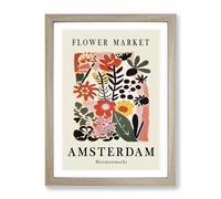 Amsterdam Flower Market Exhibition No.4 Framed Print | A2 Oak Framed Wall Art | Ready to Hang | Modern Floral Picture | Living Room Bedroom Lounge Office