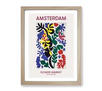Amsterdam Flower Market Exhibition Vol.1 Framed Print | A2 Oak Framed Wall Art | Ready to Hang | Modern Floral Picture | Living Room Bedroom Lounge Office