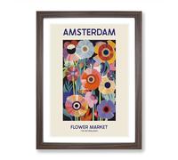 Amsterdam Flower Market Exhibition Vol.13 Framed Print | A2 Walnut Framed Wall Art | Ready to Hang | Modern Floral Picture | Living Room Bedroom Lounge Office