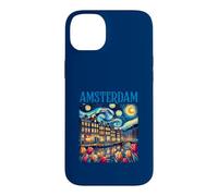 Amsterdam In Starry Night Van Gogh Style Graphic Case for iPhone 14 Plus